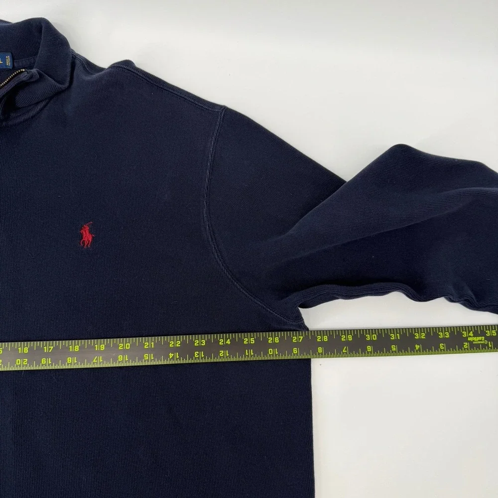 Polo Ralph Lauren 1/4 Zip Pullover Sweater Navy‎ Blue Men's Size XXL 2XL Preppy